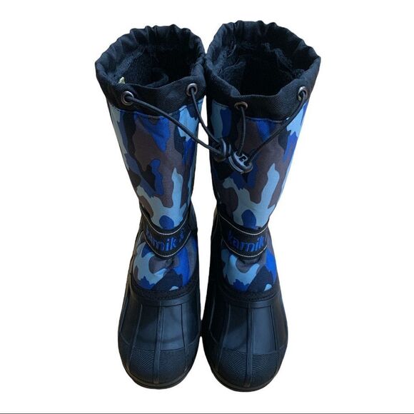 Kamik Youth SnowRidge Blue Camo Boots - Picture 1 of 6